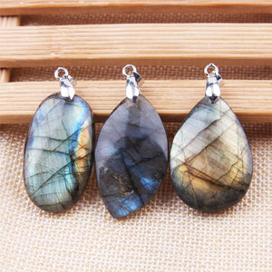 Natural irregular crystal Pendants - Labradorite, Moonstone or Sunstone Necklace